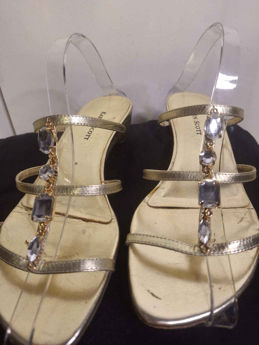Karen Scott Gold Jeweled Slingback Sandals Size 7